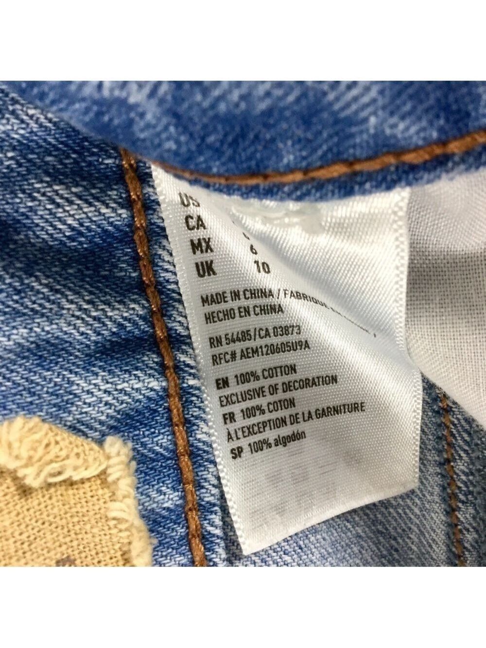 American Eagle Outfitters AE Vintage Hi-Rise Denim Skirt Distressed Size 6 - Picture 8 of 12